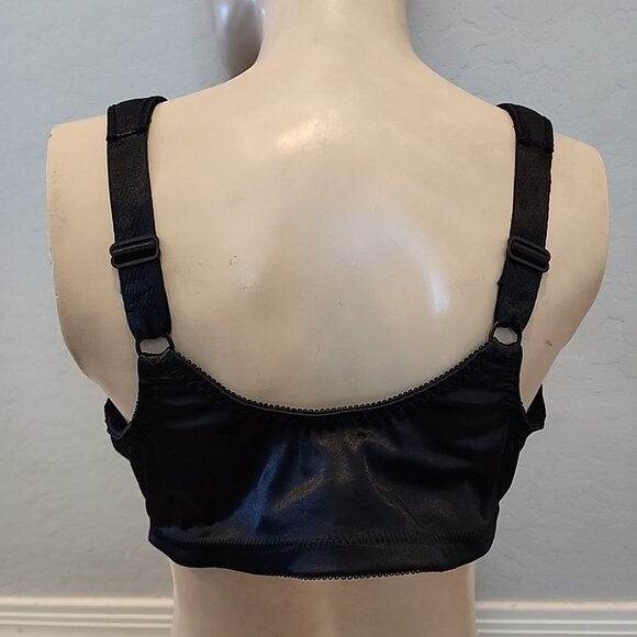 Just My Size JMS Hanes Bra 44DDD Black Wireless Unlined Front Closure - Picture 2 of 3